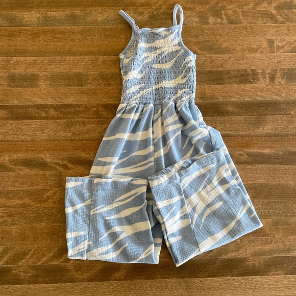Girls Striped Shirred Romper 4/5T - Picture 2 of 4